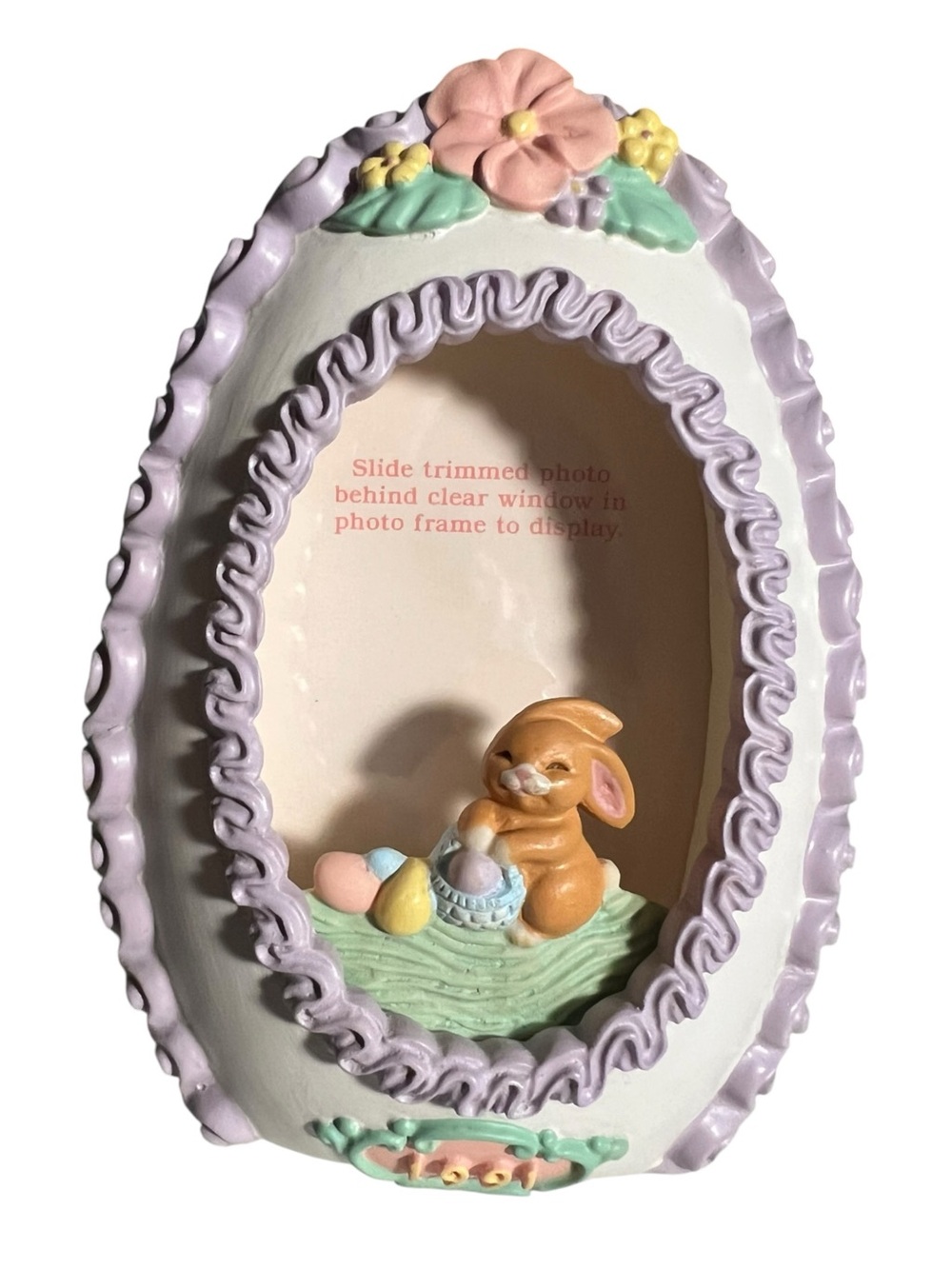 Vintage Avon 1991 Easter Memories Photo Frame Bunny Eggs‎ Spring 5.5” x 4”